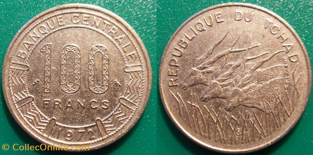 monnaie monde tchad 100 francs 1972