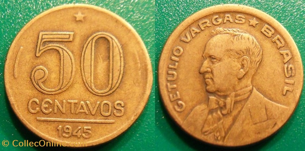 20 Centavos 1945 monnaie monde bresil 20 centavos 1945