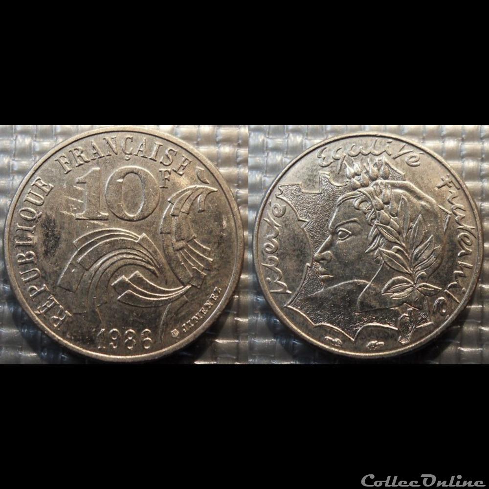 Lo 10 francs Jimenez 1986 21mm 6.5g monnaie france moderne lo 10 francs jimenez 1986 21mm 6 5g