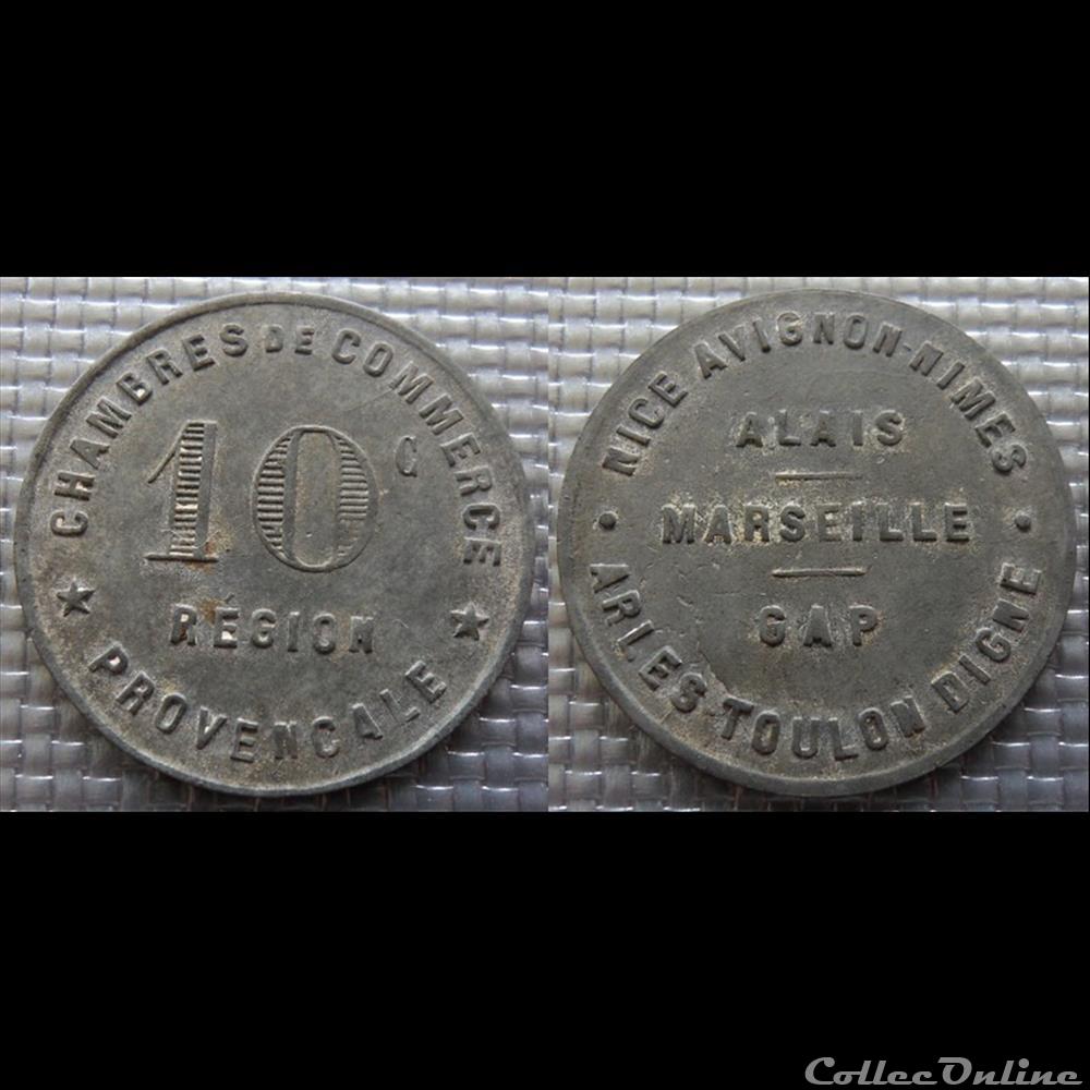 p- MN Région Provençale 10 C.(1918) Zinc Elie:10.2 monnaies paranumismatique jetons poids p mn region provencale 10 c 1918 zinc elie 10 2