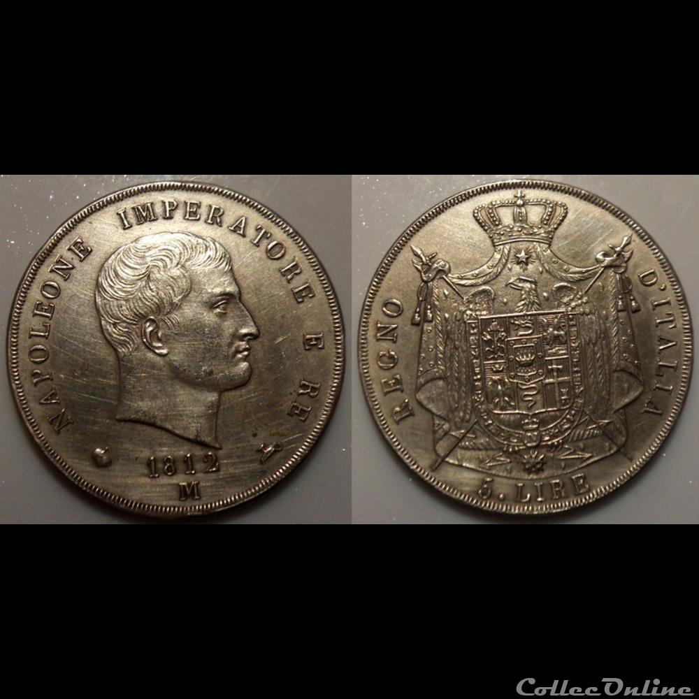 monnaie a7 5 lire regne italie napoleon empereur reproduction