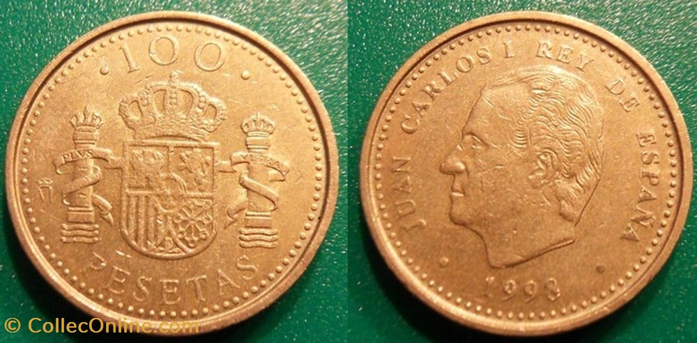 100 Pesetas 1998 Modèle 100 avec des points monnaie monde espagne 100 pesetas 1998 modele 100 avec des points