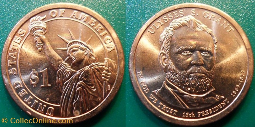 1 dollar Presidents: 1869-1877 Ulysses S. Grant monnaie monde etat uni 1 dollar presidents 1869 1877 ulysses s grant