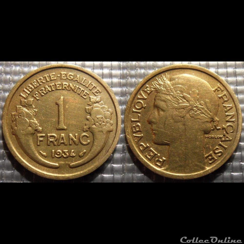 monnaie france moderne hc 1 franc morlon 1934 23mm 4g