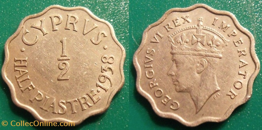1/2 Piastre 1938 monnaie monde chypre 1 2 piastre 1938