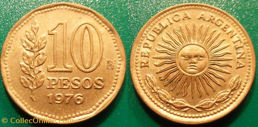 monnaie monde argentine 10 pesos 1976