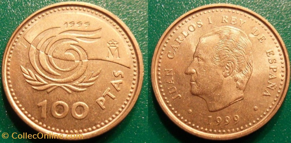 100 Pesetas 1999 Année Internationale des personnes âgées monnaie monde espagne 100 pesetas 1999 annee internationale des personnes agees