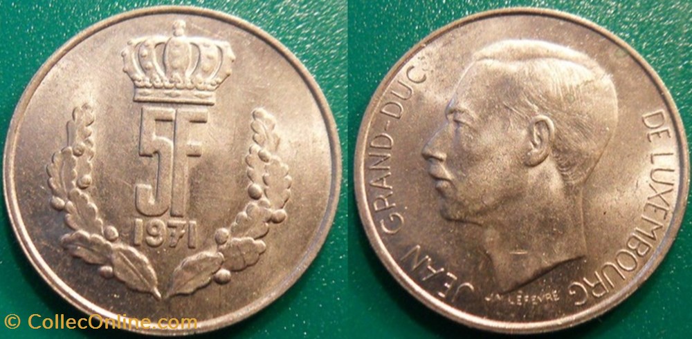 5 Francs 1971 monnaie monde luxembourg 5 francs 1971