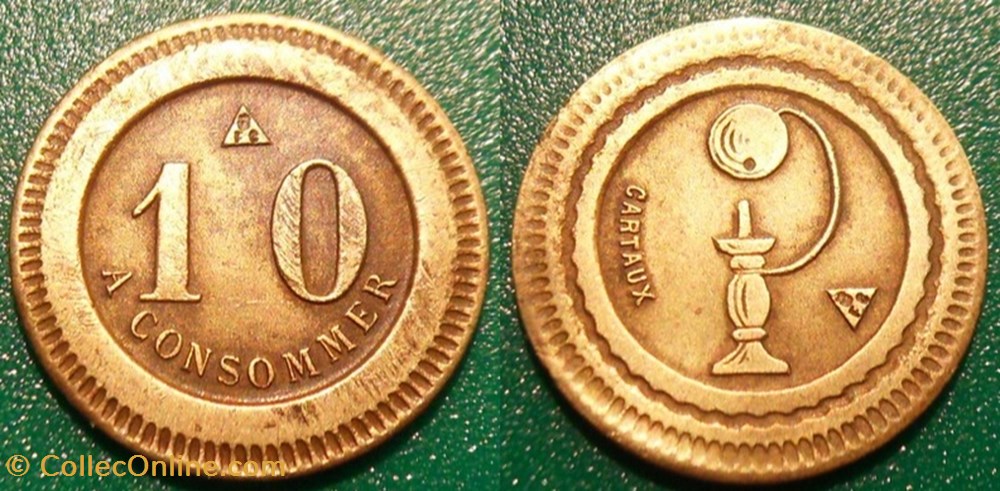 f- Jeton à consommer 10 c à Consommer Bilboquet monnaies jetons mereaux f jeton a consommer 10 c a consommer bilboquet