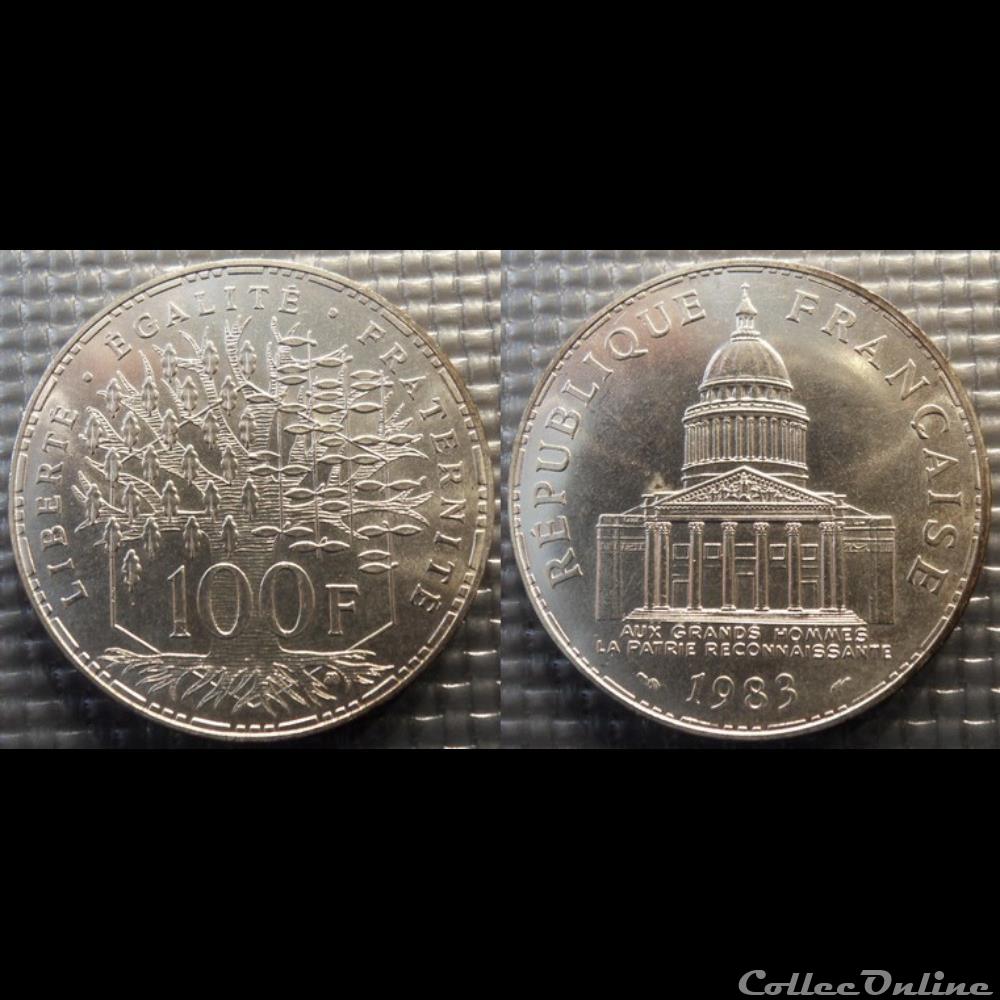 Ob 100 francs Panthéon 1983 31mm 15g monnaie france moderne ob 100 francs pantheon 1983 31mm 15g