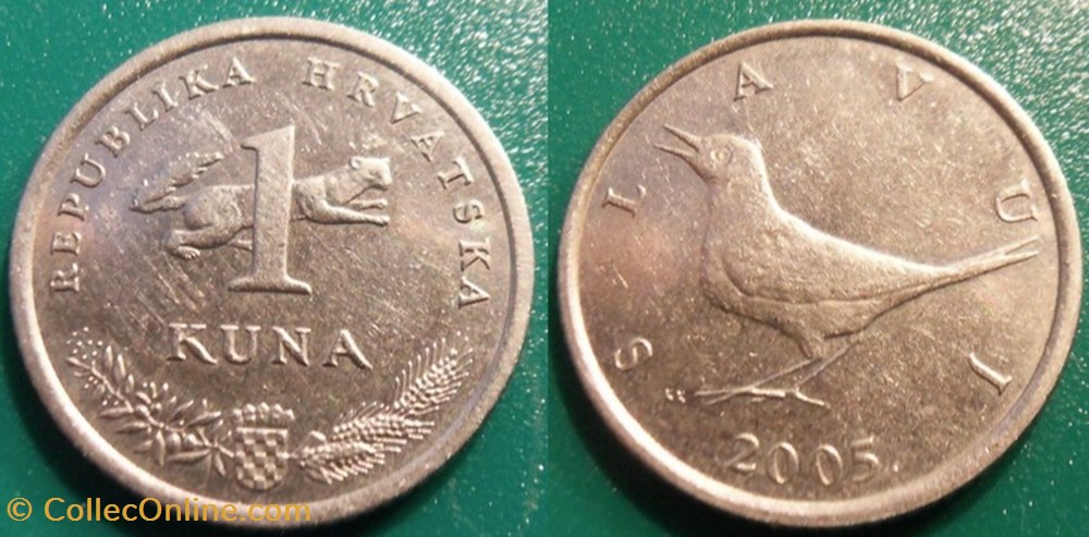 1 Kuna 2005 monnaie monde croatie 1 kuna 2005