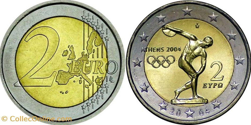 2 Euros JO 2004 Jeux d'été d'Athènes monnaies monde grece 2 euros jo 2004 jeux ete athenes