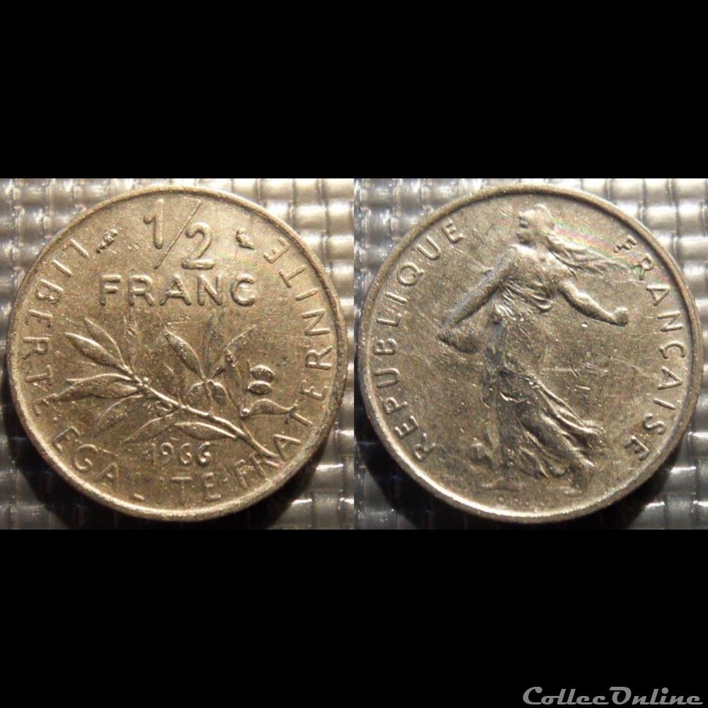 Gl 1/2 franc semeuse 1966 19.5mm 4.5g monnaie france moderne gl 1 2 franc semeuse 1966 19 5mm 4 5g