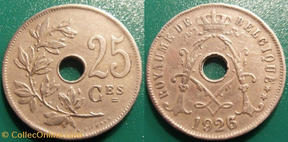 25 Centimes 1926 Belgique monnaie monde 25 centimes 1926 belgique