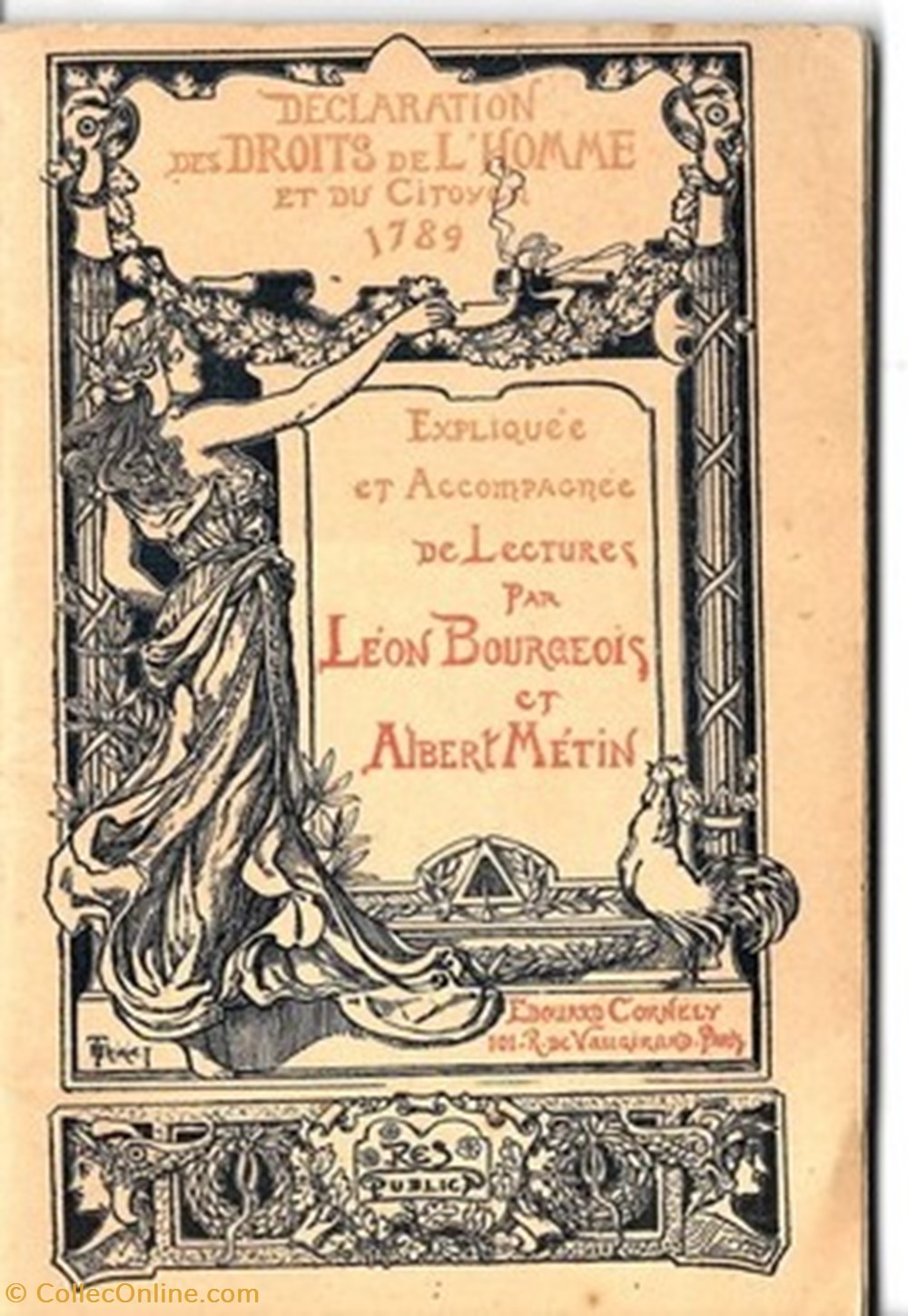 documents anciens affiches manuscrit declaration des doits de homme et du citoyen