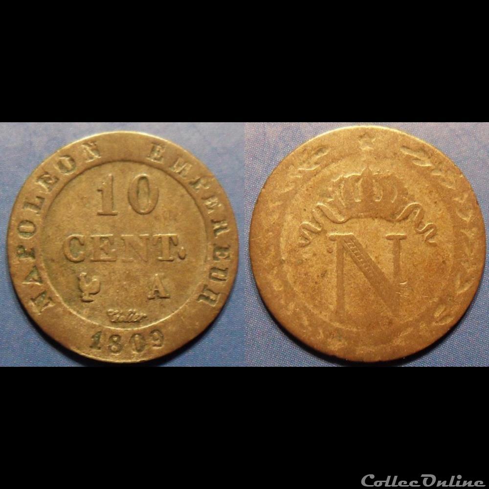 D-Napoléon I 10 Centimes Premier Empire Paris 1809 monnaie france moderne d napoleon i 10 centimes premier empire paris 1809