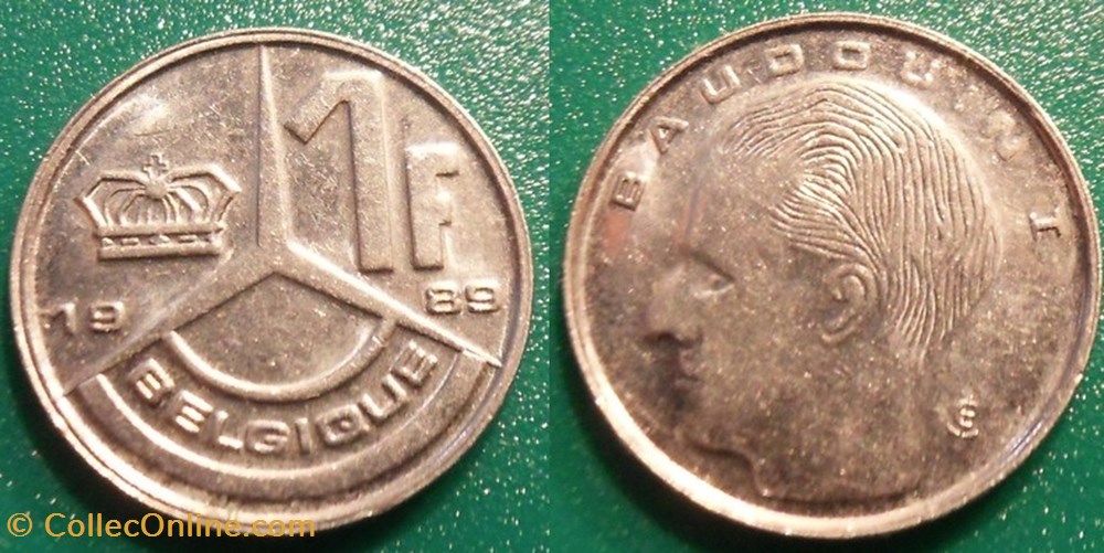 1 Franc 1989 Belgique monnaie monde 1 franc 1989 belgique