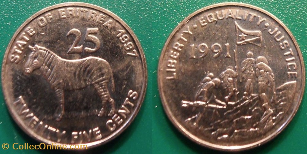 monnaie monde erythree 25 cents 1997