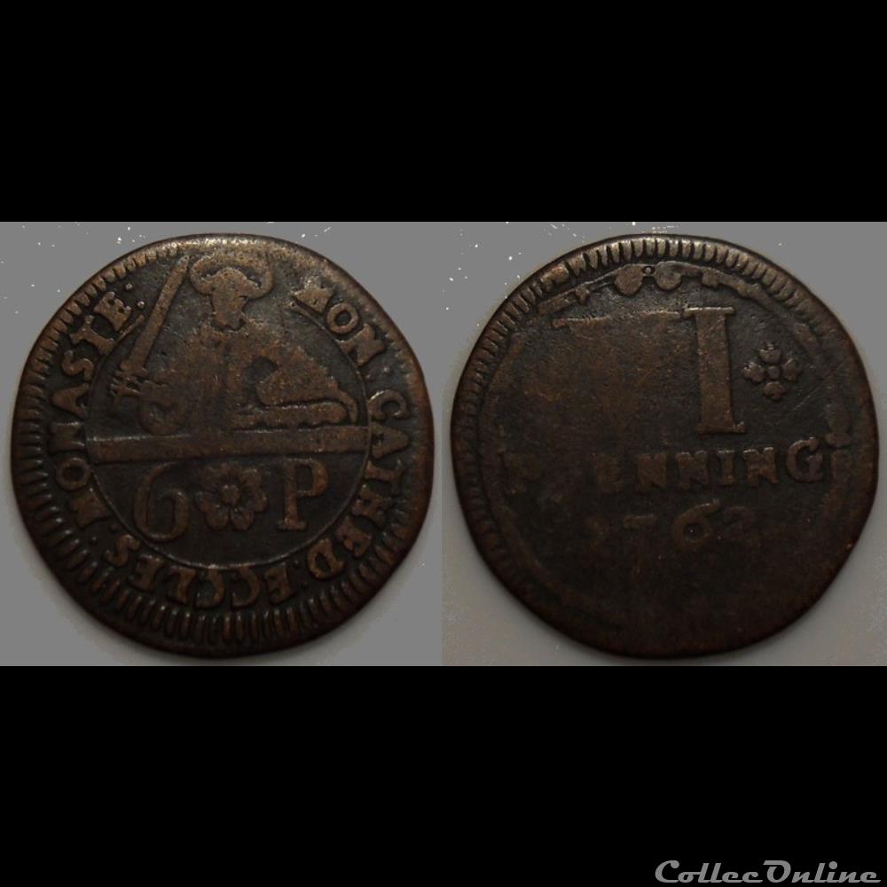 monnaie monde romaine allemagne munster 6 pfenning 1762