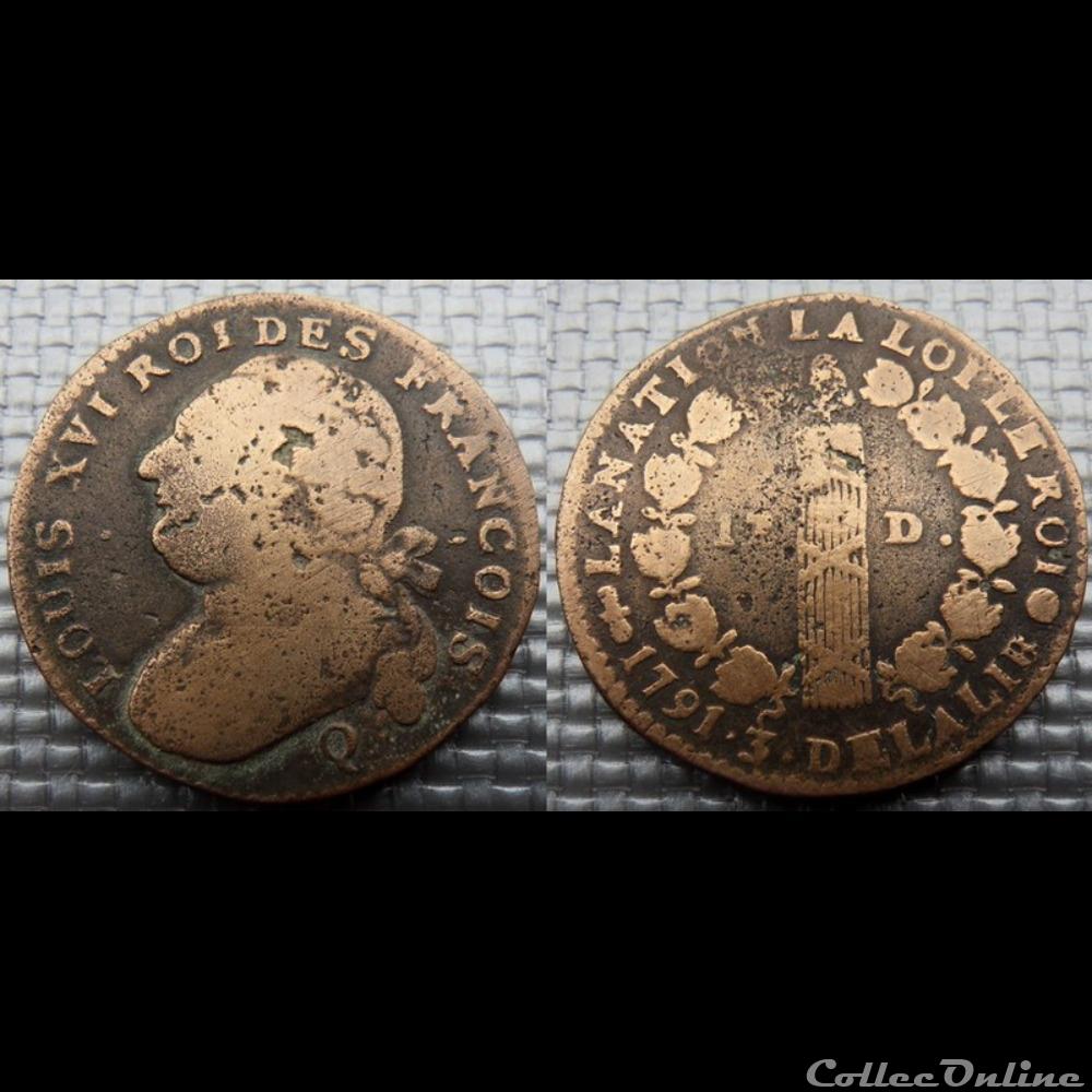 A-Constitution 12 Deniers 1791 Perpignan monnaie france moderne a constitution 12 deniers 1791 perpignan