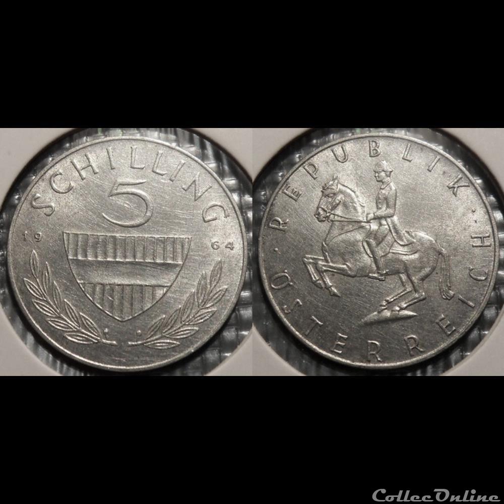 Autriche 5 Shilling 1964 monnaie france colony autriche 5 shilling 1964