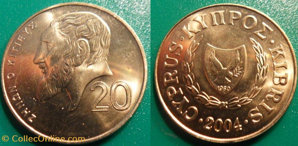 20 Cents 2004 monnaie monde chypre 20 cents 2004