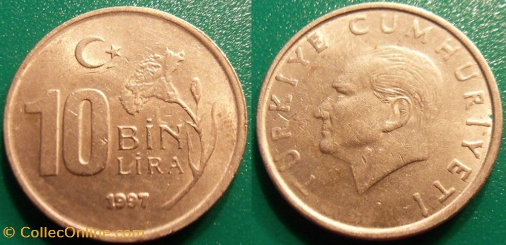 10 Bin Lira 1997 monnaie monde turquie 10 bin lira 1997
