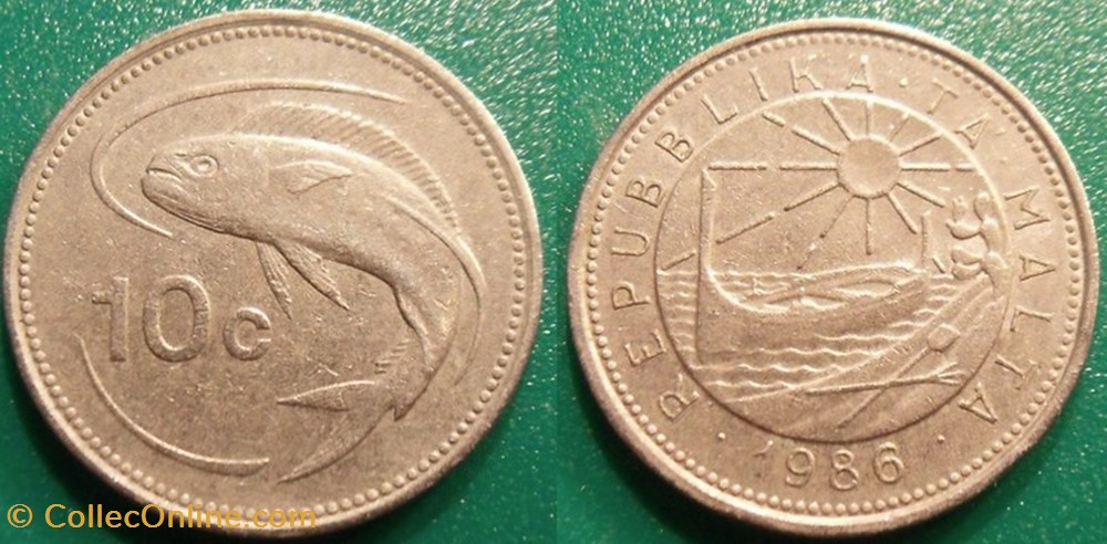 10 Cents 1986 monnaie monde malte 10 cents 1986