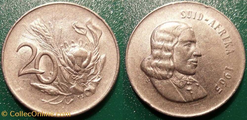 20 Cents 1965 monnaie monde afrique du sud 20 cents 1965