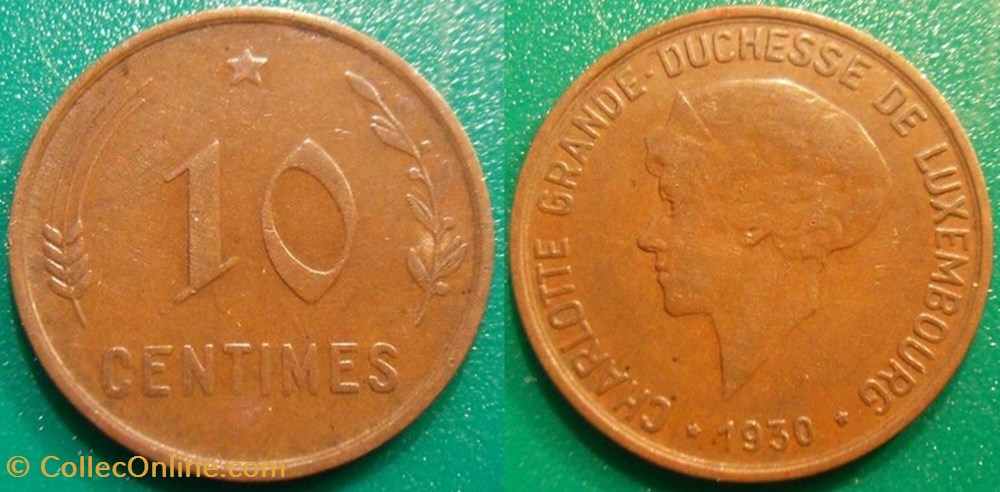 10 Centimes 1930 monnaie monde luxembourg 10 centimes 1930