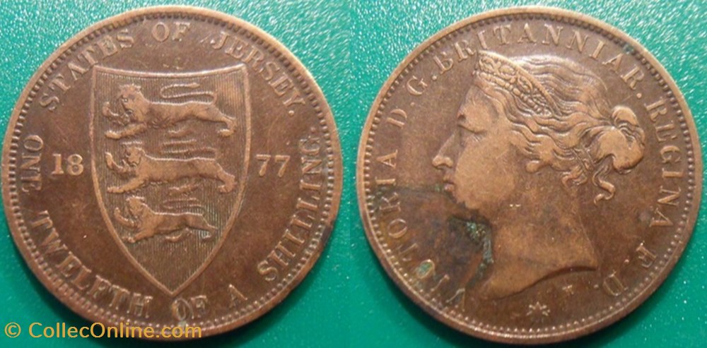 Jersey 1/12 Shilling 1877 monnaie monde jersey 1 12 shilling 1877