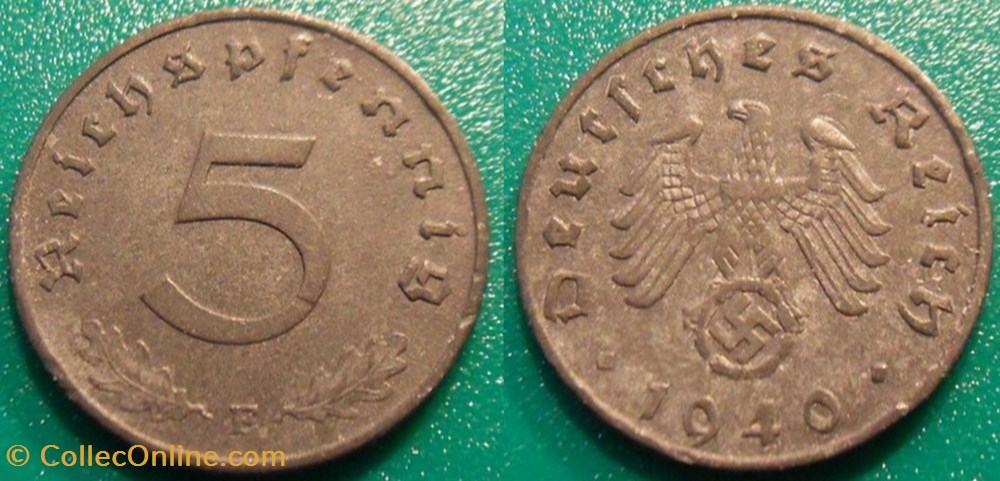 5 Reichspfennig 1940 monnaie monde allemagne 5 reichspfennig 1940