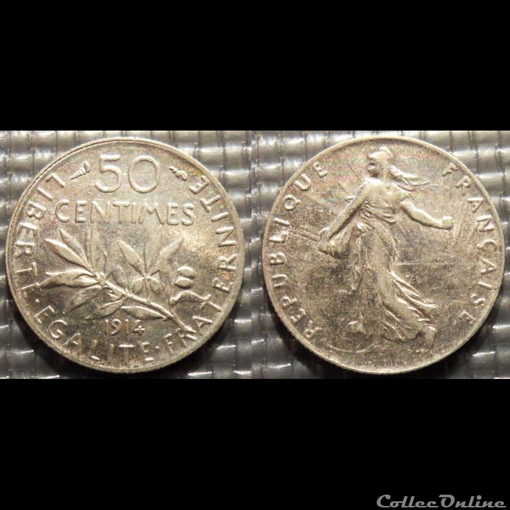 Ga 50 centimes Semeuse 1914 18mm 2.5g monnaie france moderne ga 50 centimes semeuse 1914 18mm 2 5g