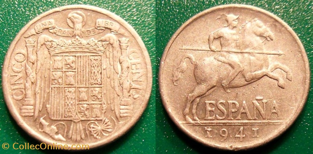 5 Centimos 1941 monnaie monde espagne 5 centimos 1941