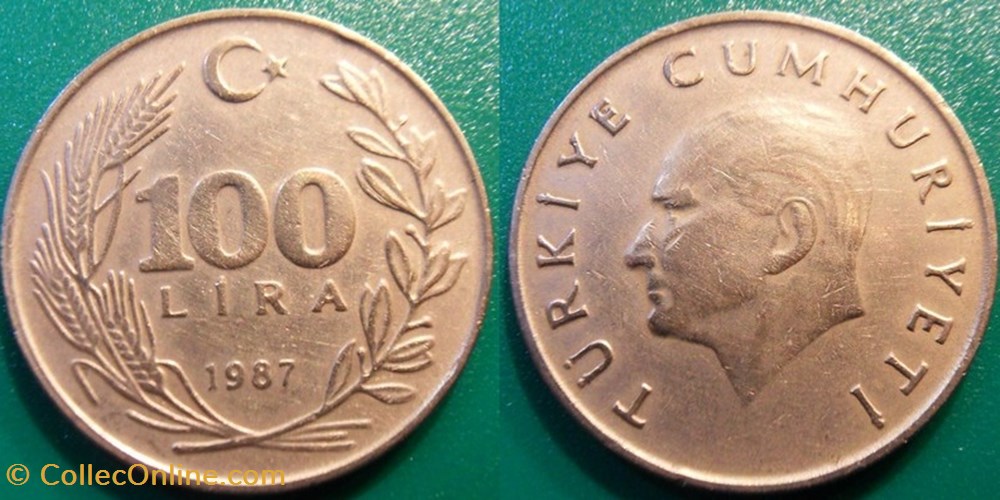 100 Lira 1987 monnaie monde turquie 100 lira 1987
