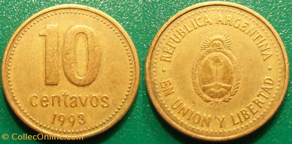10 Centavos 1993 monnaie monde argentine 10 centavos 1993