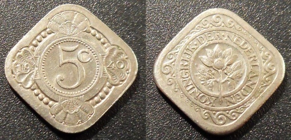 5 Cent 1940 Wilhelmina monnaies monde pays bas 5 cent 1940 wilhelmina
