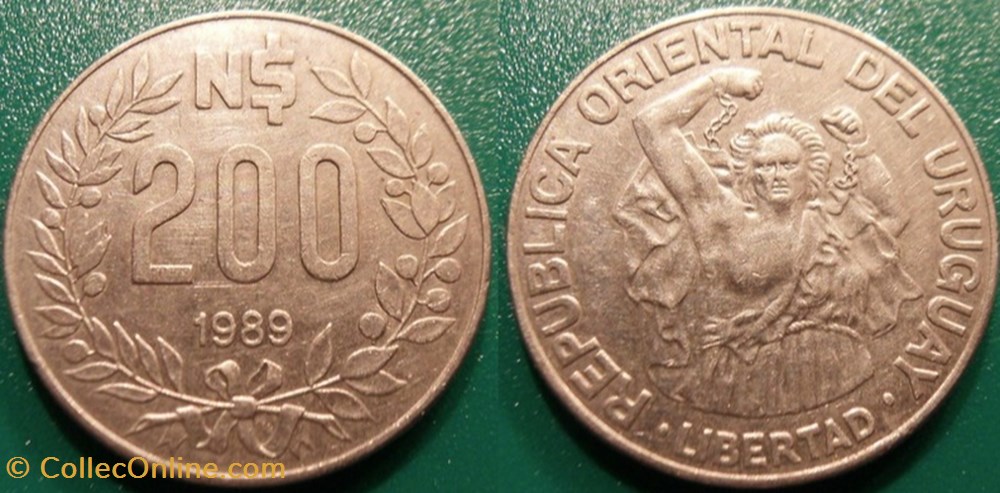 200 Nuevos Pesos 1989 monnaie monde uruguay 200 nuevos pesos 1989