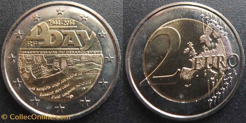 2 Euros 2014 D-Day monnaies monde france 2 euros 2014 d day