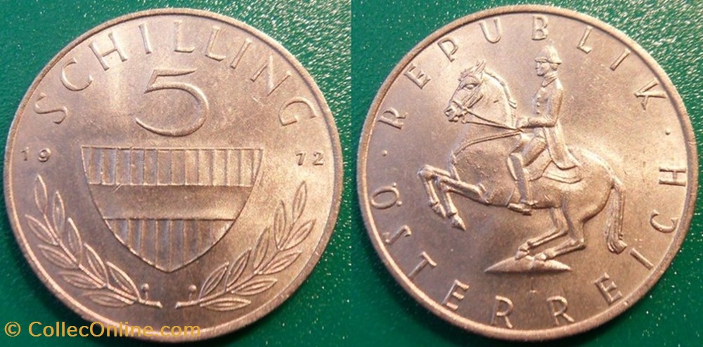 5 Schilling 1972 monnaie monde autriche 5 schilling 1972