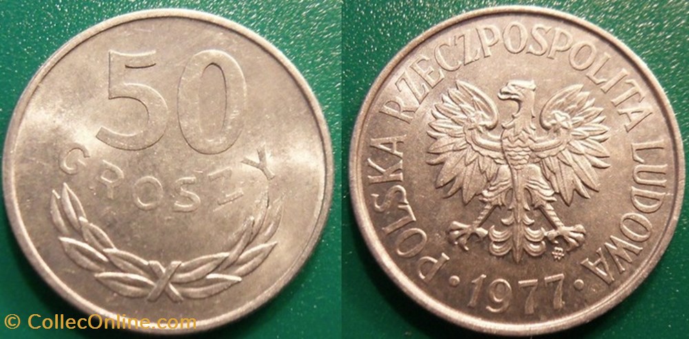 50 Groszy 1977 monnaie monde pologne 50 groszy 1977
