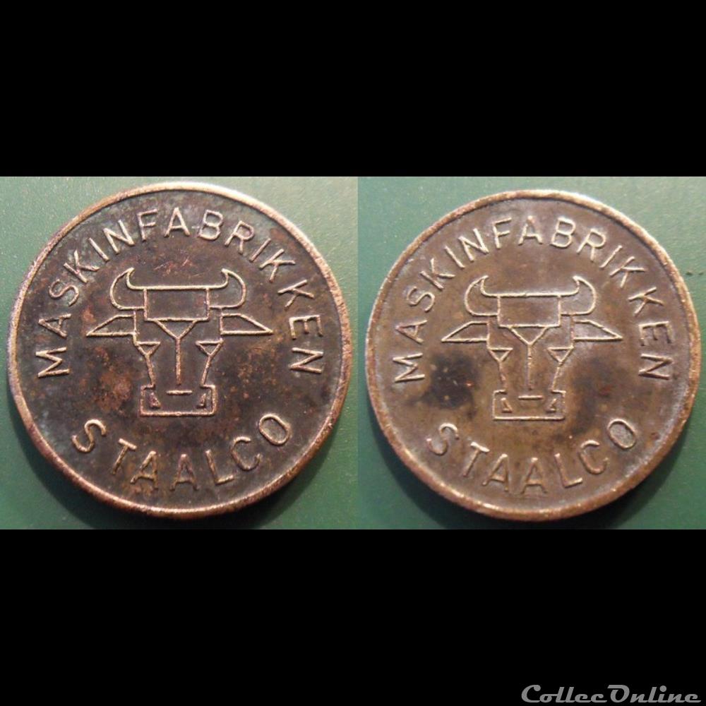 e- J etr Danemark MASKINFABRIKKEN STAALCO monnaie jeton mereaux e j etr danemark maskinfabrikken staalco