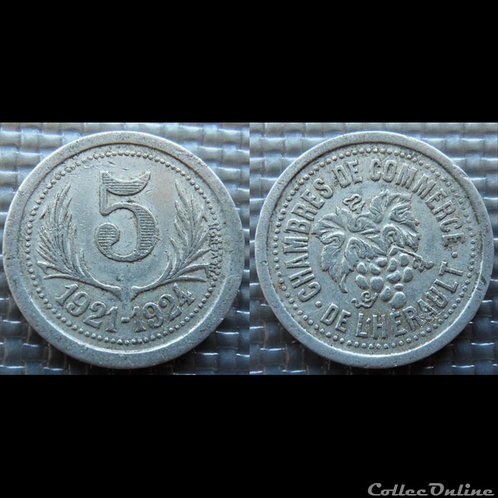 p- MN Hérault 5 C. 1921-1924 Al Elie:15.7 monnaies paranumismatique jetons poids p mn herault 5 c 1921 1924 al elie 15 7