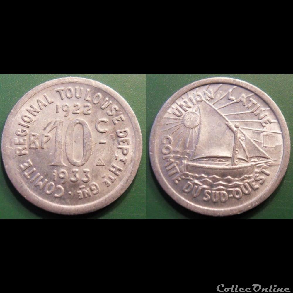 p- MN Toulouse 10 C. 1922-1933 Al Elie:15.8 variété avec triangle à droite du "10" monnaies paranumismatique jetons poids p mn toulouse 10 c 1922 1933 al elie 15 8 variete avec triangle a droite du 10