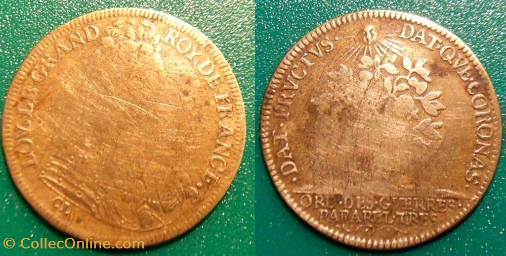 m- Jeton Roy Louis XIV monnaies jetons mereaux m jeton roy louis xiv