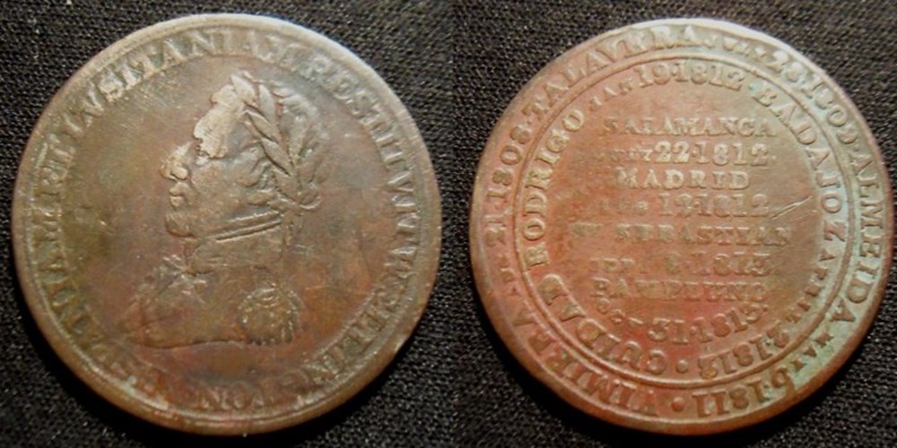e- J etr Canada - ½ penny Wellington peninsular token to Pampluno monnaies paranumismatique jetons poids e j etr canada penny wellington peninsular token to pampluno