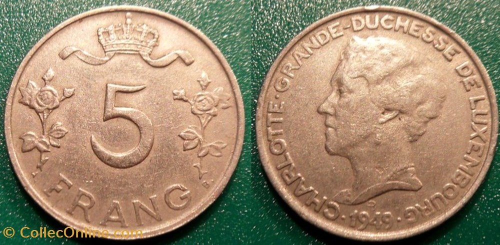 5 Francs 1949 monnaie monde luxembourg 5 francs 1949