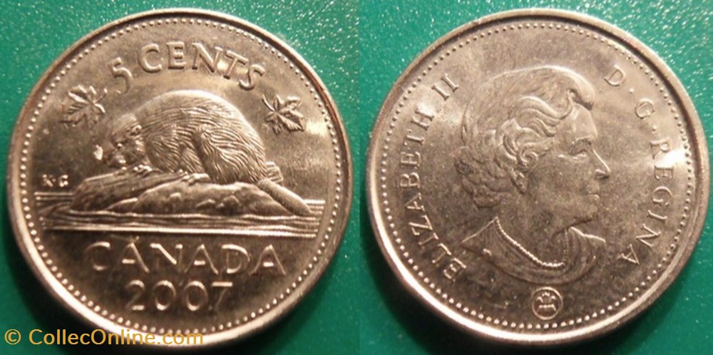 monnaie monde canadum 5 cents 2007