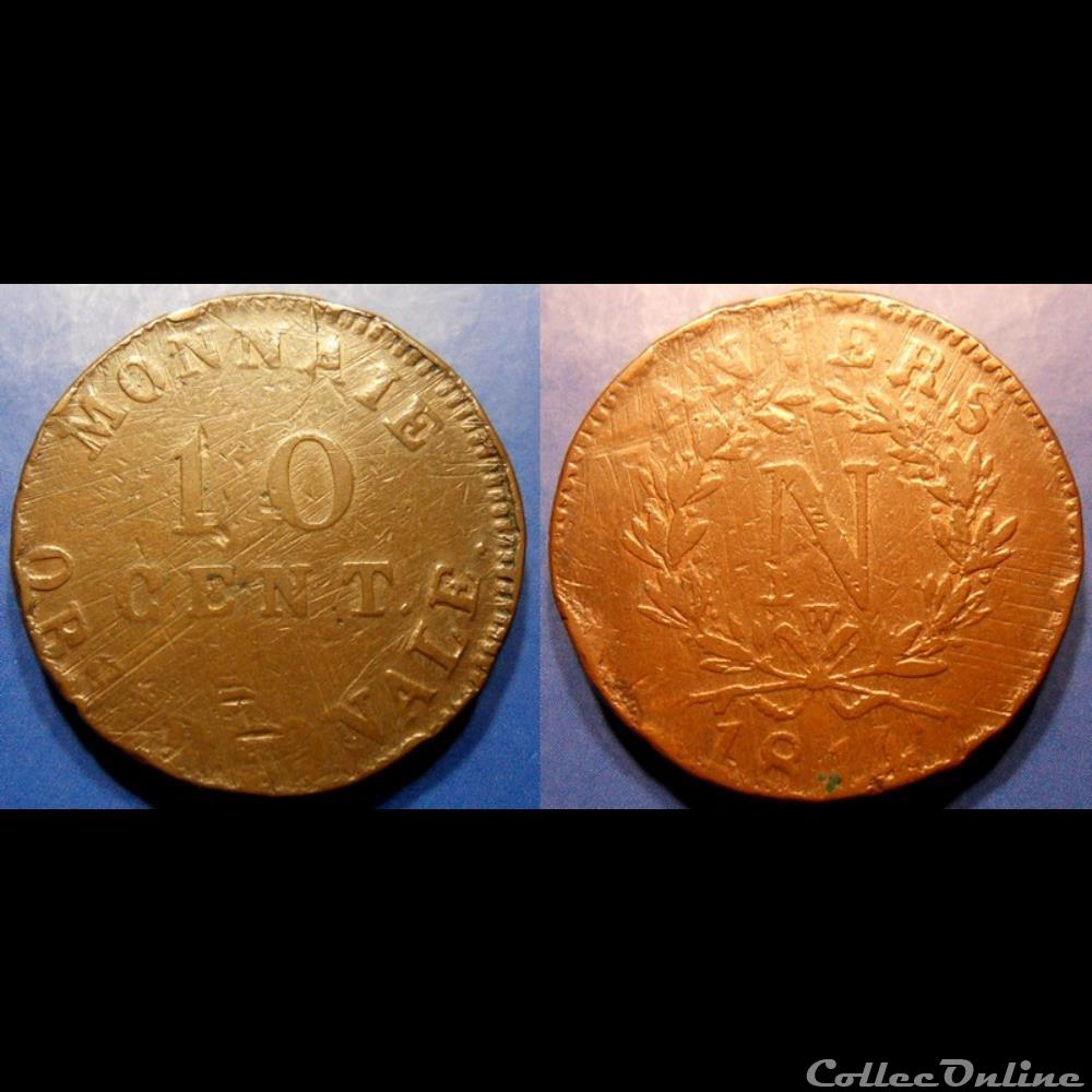 D-Napoléon I 10 Centimes siège d'Anvers 1814 Lille monnaie france moderne d napoleon i 10 centimes siege anvers 1814 lille