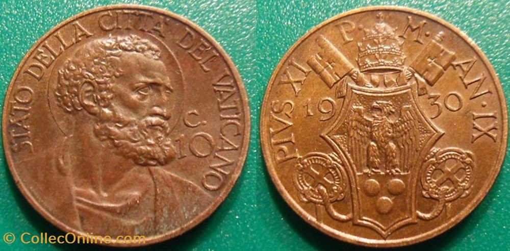 10 Centesimi 1930 Pie XI monnaie monde vatican 10 centesimi 1930 pie xi